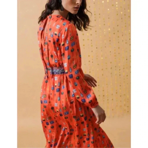 Emily Lovelock Teatime Midi Dress - Orange - Picture 2 of 10